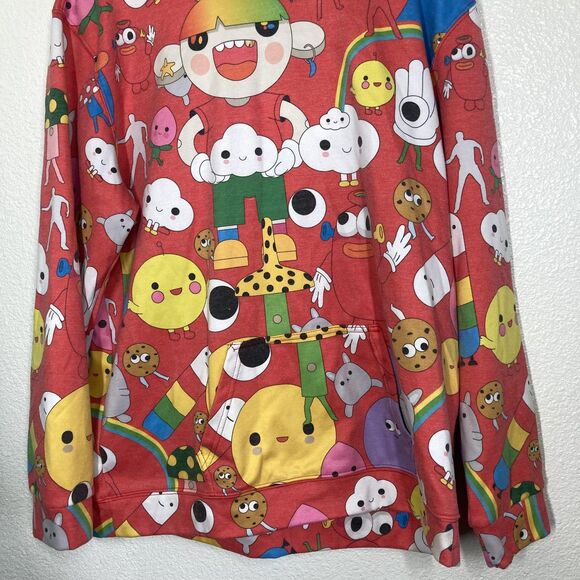 J Balvin FriendsWithYou Hoodie Mens Large Red All Over Graphic Pullover - Picture 5 of 14